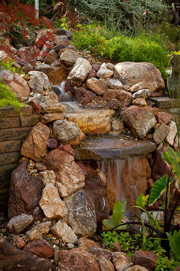 small corner yard waterfall pond ideas