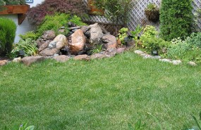 Cupertino Natural Style Pondless Waterfall with Landscaping
